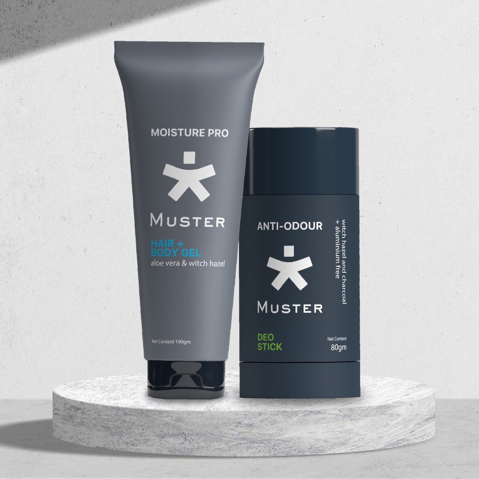 The Muster Fresh Combo Deo Stick + Hair & Body Gel